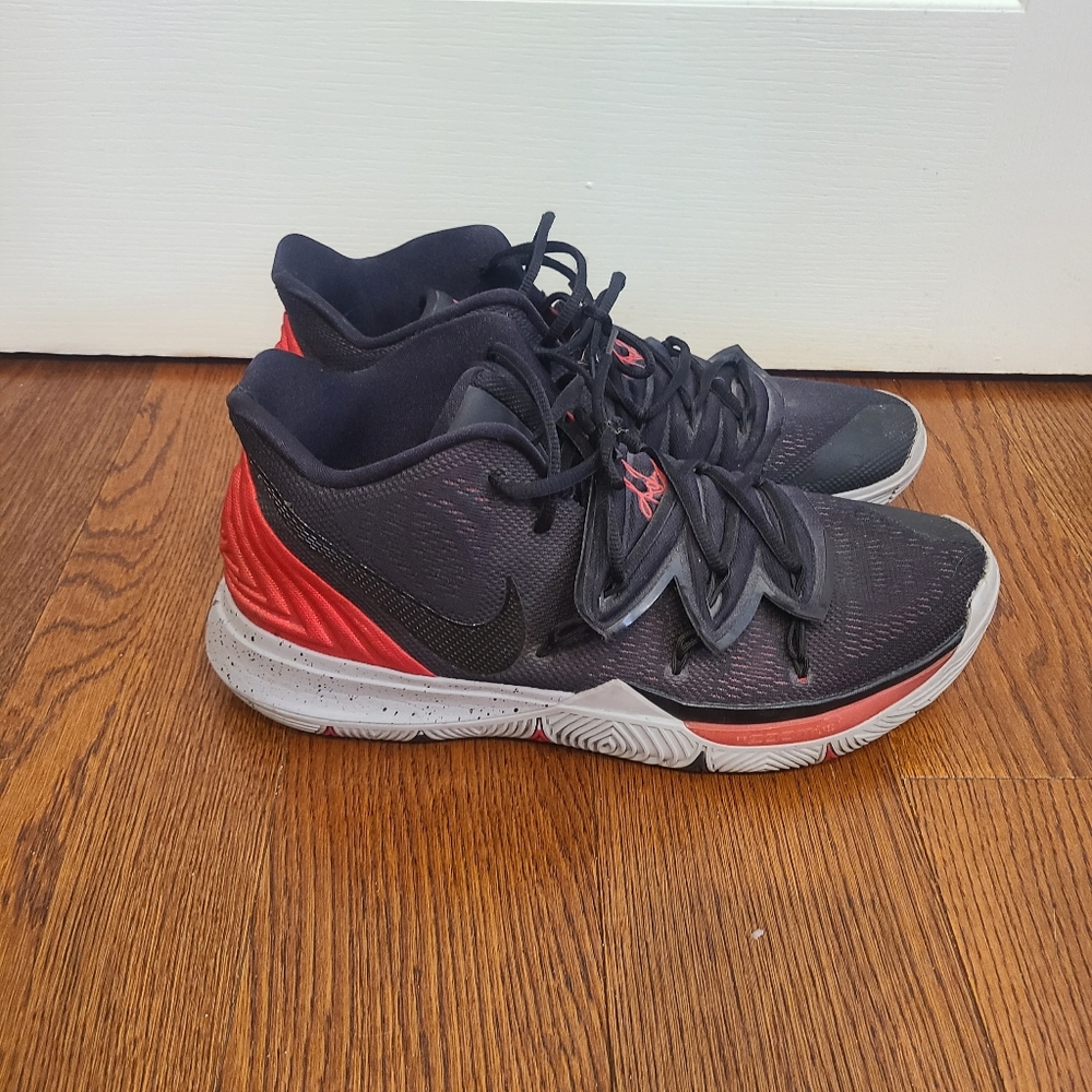 Used Nike Kyrie 5 Black and Red Athletic Sneakers Size 14 Like New